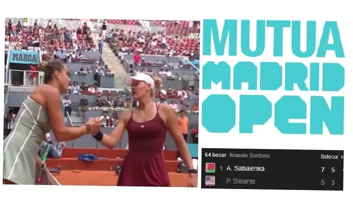 Sabalenka Tancap Gas di Madrid Open 2026, Singkirkan Stearns dan Kirim Sinyal Bahaya