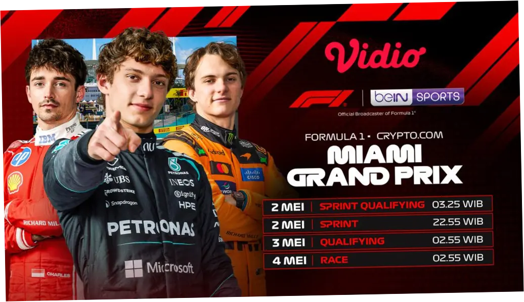 Jadwal F1 GP Miami 2026: Latihan Bebas, Sprint Race, Kualifikasi, dan Balapan